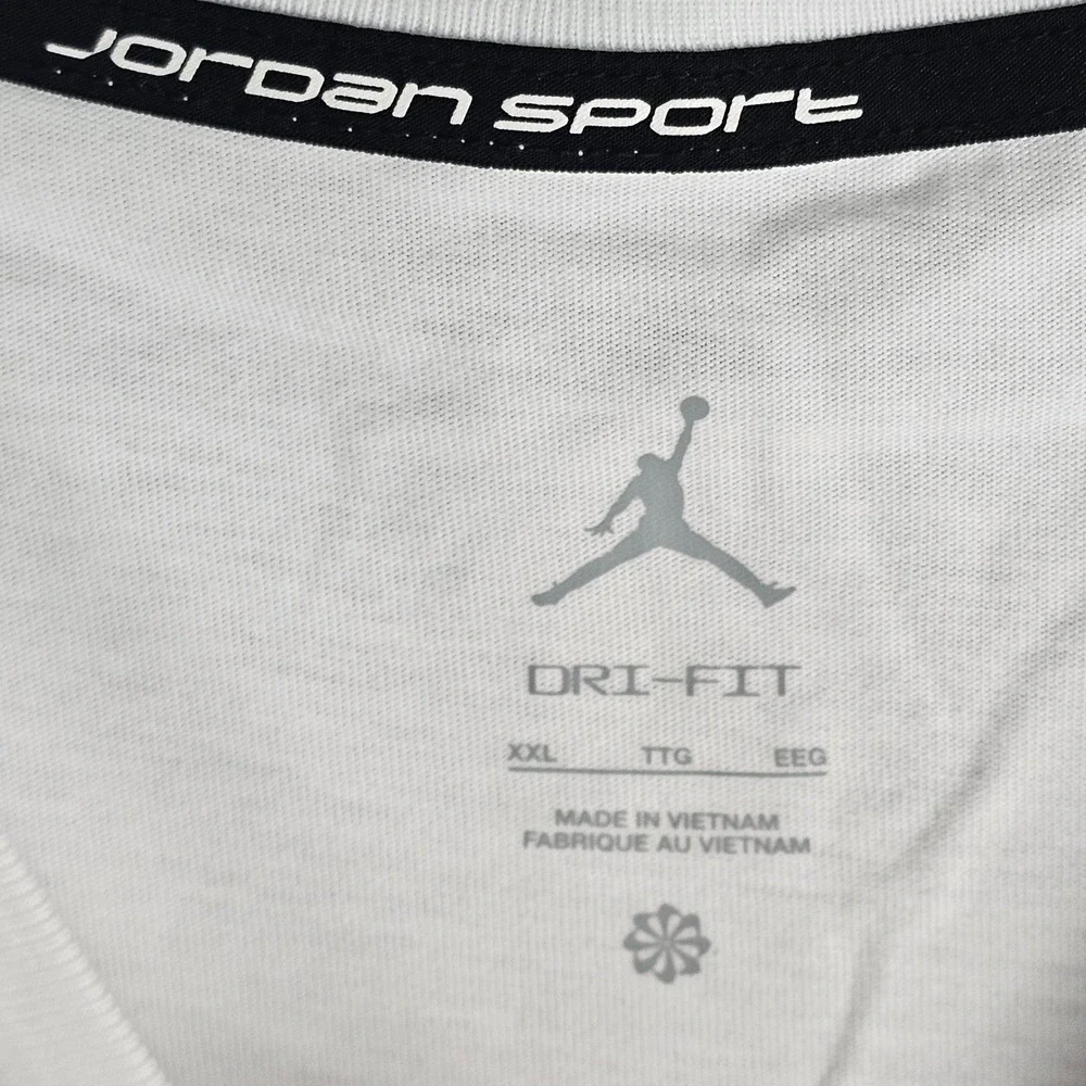 Jordan T-Shirt Mens XXL White HQ8966-100 Sport Dri-FIT Graphic Jumpman Active